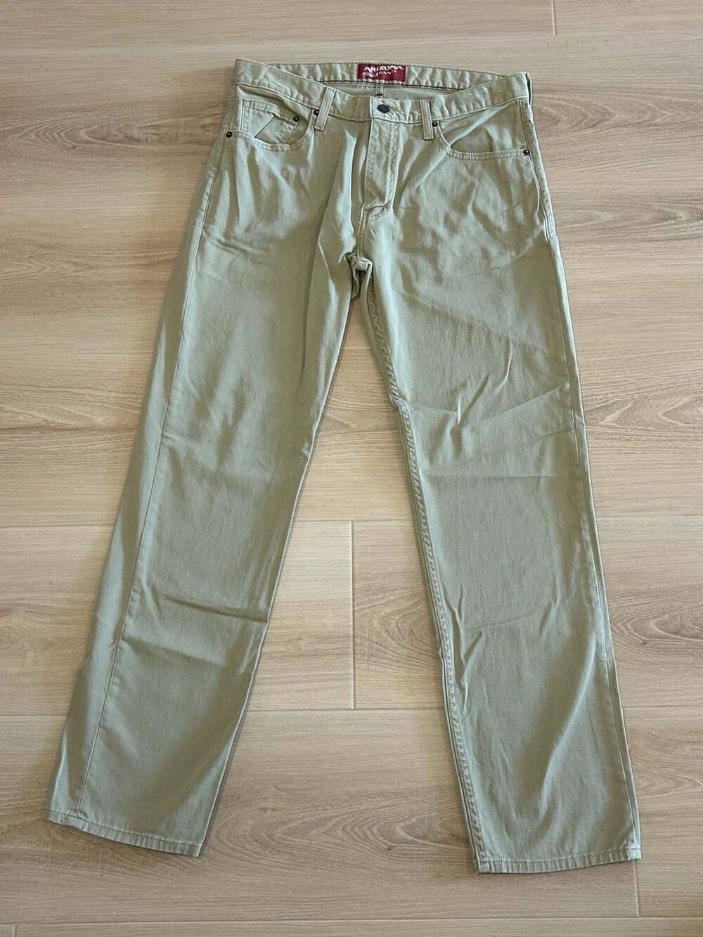 Arizona Jeans Co. Men's Straight Leg Twill Pants - Olive Green, 33x32